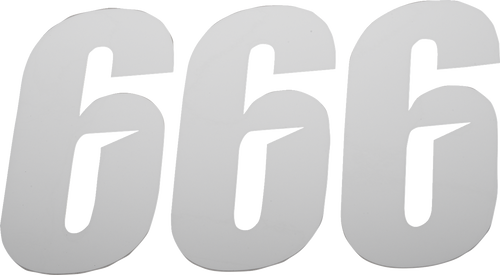 D'Cor Visuals Slash Number Plate - #6 - White - 4" 45-28-6