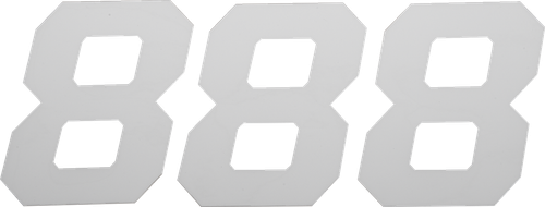 D'Cor Visuals Race Number Plate - #8 - White - 4" 45-34-8
