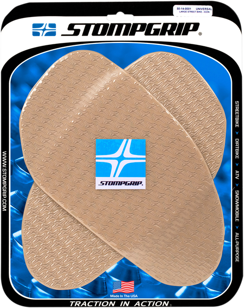 Stompgrip Tank Grips - Icon - Large - Clear - Universal 50-14-0001C
