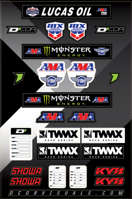 D'Cor Visuals Decal Sheet - Series Logos 40-90-116