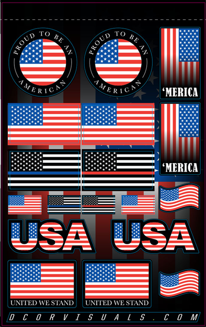 D'Cor Visuals Decal Sheet - Usa 40-90-120