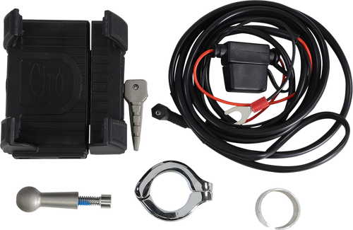 Ciro Phone Holder W/Charger - 7/8"-1" Handlebar Mount - Chrome 50212