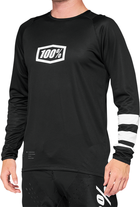 100% R-Core Long-Sleeve Jersey - Black/White - Small 40005-00010