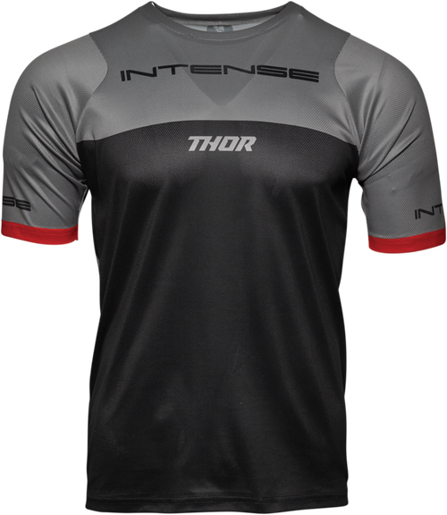 Thor Intense Team Short-Sleeve Jersey - Black/Heather Gray - Small 5120-0057