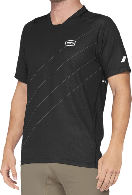100% Celium Short-Sleeve Jersey - Dark Gray/Black - Large 41204-290-12