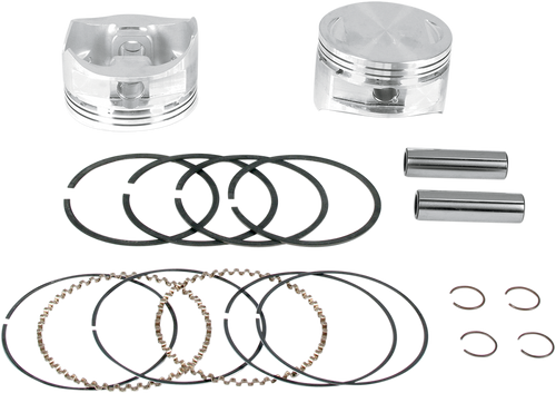 S&S Cycle Piston Kit - For 100"/107" Super Sidewinder - 4.000" - +0.010" 92-1401