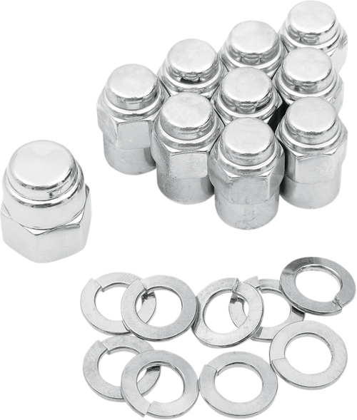 Colony Cap Nuts With Washers - Transmission/Kicker Cover - Hex - '36-'85 Harley-Davidson 8752-19