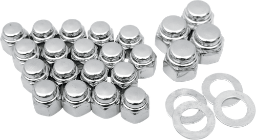 Colony Cap Nuts With Washers - Transmission/Kicker Cover - Hex - '36-'85 Harley-Davidson 8752-19