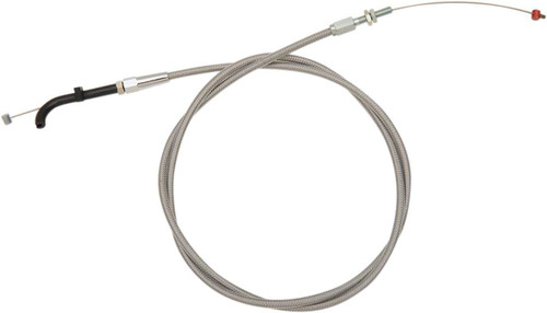 Barnett Stainless Steel Idle Cable - +6" - Dyna/Fxr/Softail 102304001406