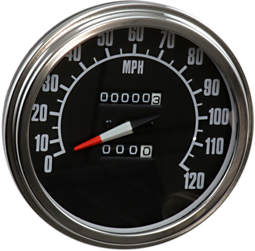 Drag Specialties 5" Fl-'68-'84 Style 2240:60 Speedometer With Reed Switch - Black Face DS-243901
