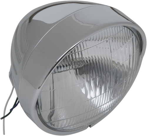 Drag Specialties Headlight With Visor 6-1/2" - Grooved DS280033