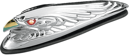 Drag Specialties Eagle Head With Lights - Red Eyes - Small - Chrome DS-287555
