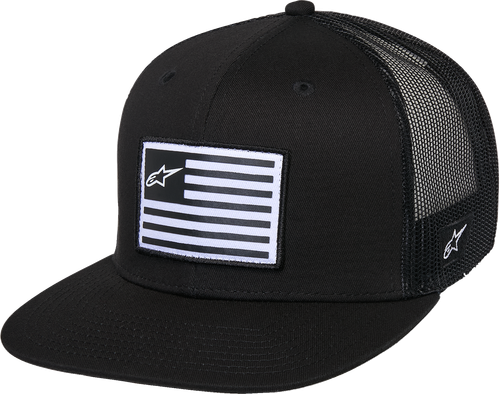 Alpinestars Flag Flat Trucker Hat - Black/Black 1235-81960-1010-OS