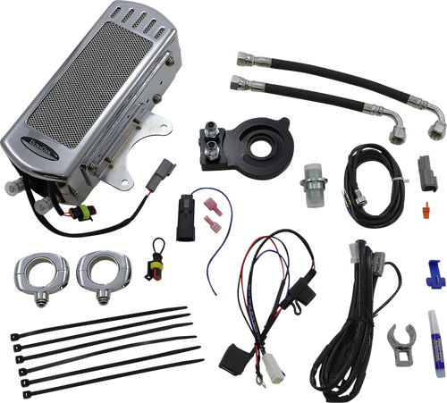 Ultracool Side Mount Oil Cooler Kit - Chrome - M8 Touring/Trike SMT8-1C