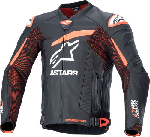 Alpinestars GP Plus R v4 Rideknit Leather Jacket - Black/Red Fluo/White - US 42 / EU 52 3100324-1321-52