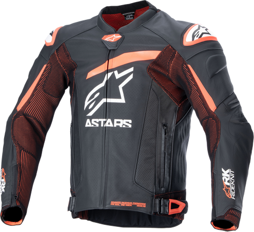 Alpinestars GP Plus R v4 Rideknit Leather Jacket - Black/Red Fluo/White - US 48 / EU 58 3100324-1321-58