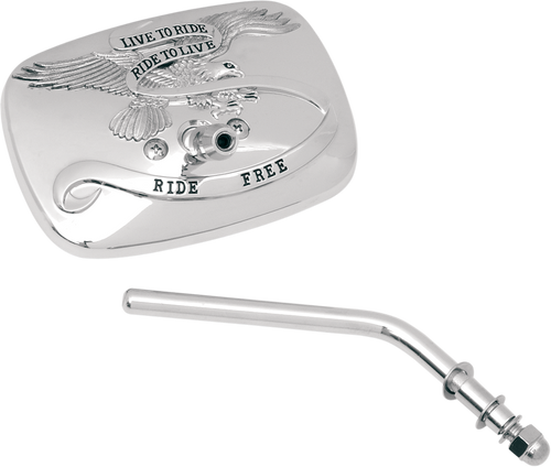 Emgo Mirror - "Live to Ride" - Side View - Rectangle - Chrome - Right 20-31701A