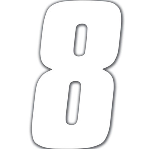 Factory Effex Fx 2015 Numbers Standard 6" White 8 02-4468