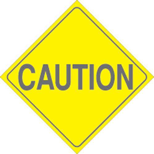 Voss Signs Yellow Plastic Reflective Sign 7.5" - Caution 456 CA7 YR