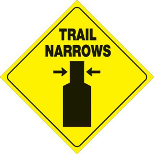 Voss Signs Yellow Plastic Reflective Sign 12" - Trail Narrows 419 TN YR