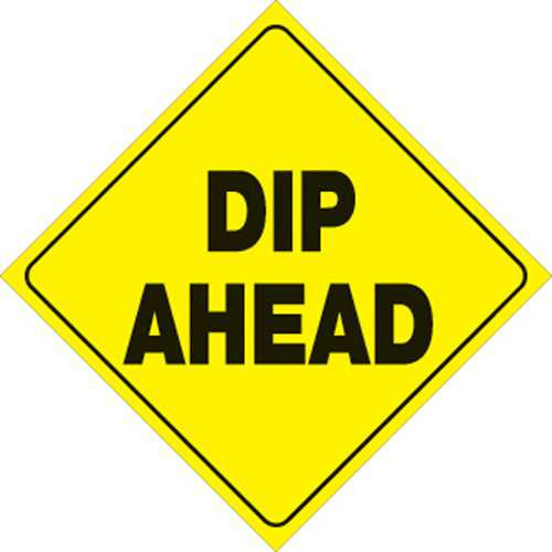 Voss Signs Yellow Plastic Reflective Sign 12" - Dip Ahead 425 DA YR