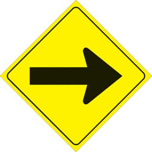 Voss Signs Yellow Plastic Reflective Sign 12" - Arrow 483 A YR