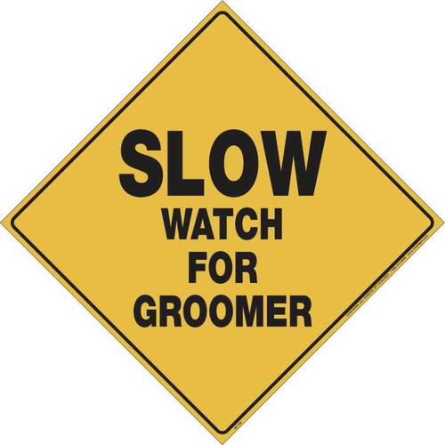 Voss Signs Yellow Plastic Refl 12" Yield To Groomer Any Place Time 496 WG YR