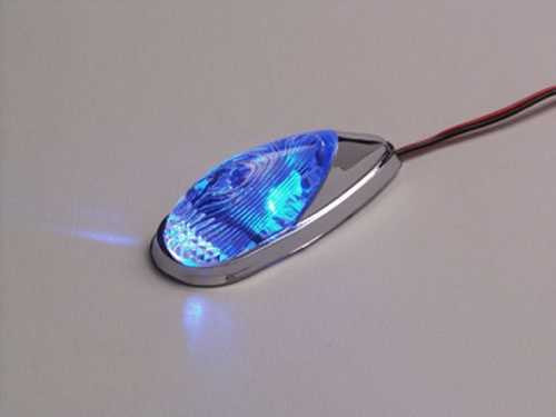 K&S Technologies Led Marker Lights Mini-Flush Mt. Chrome Body Blue (1 Led) 25-9500
