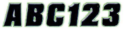 Hardline 2" Letter & Number Kit Black / Green BLKKI500