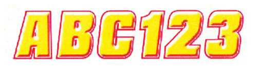 Hardline 2" Letter & Number Kit Yellow / Red YERED500