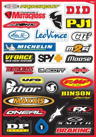 Factory Effex Fx 2015 Sponsor/Logo Sticker Sheets Sponsor Kit B 10-68002