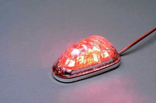 K&S Technologies Led Mini-Marker Light Triangle Chrome Red (6 Leds) 25-9701