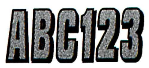 Hardline 3" Block Letter & Number Kit Silver / Black SIBLK320