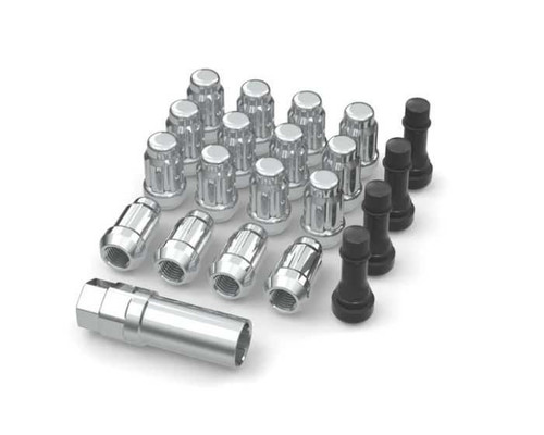 Bullite Lug Nut Set Chrome With Key & Valve Stem 12X1.25 (16Pcs) LKT01212502
