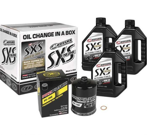 Maxima Racing Oil Sxs Quick Change Kit 5W50 Synthetic W/ Black Filter 90-189013