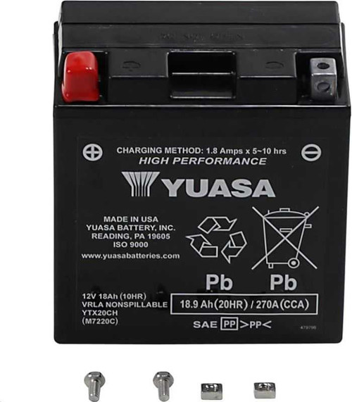 Yuasa Factory Activated Ytx20Ch H-Performance Mf 12 Volt Battery YUAM7220C