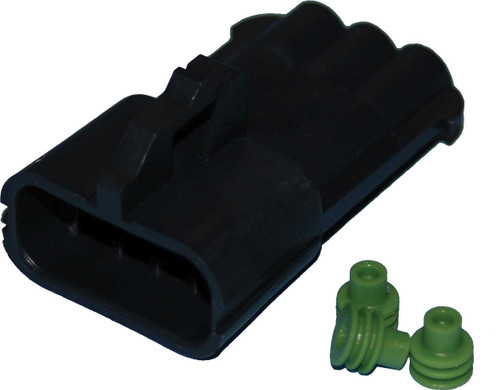 NAMZ CUSTOM CYCLE Delphi-Packard Weatherpack 3-Wire Male Connector NDP-38064