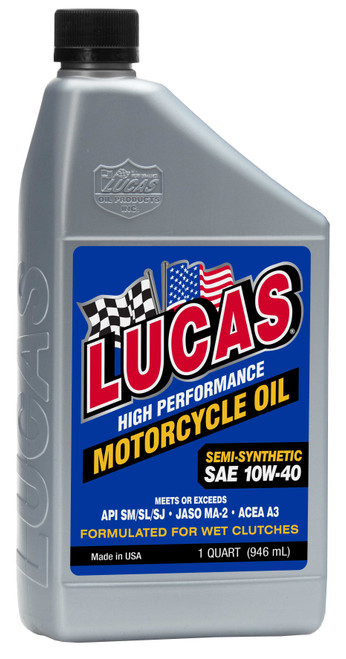 LUCAS Semi-Syn Hp Oil 10W40 4T 1 Qt (6/Case Sold Ea) 10710
