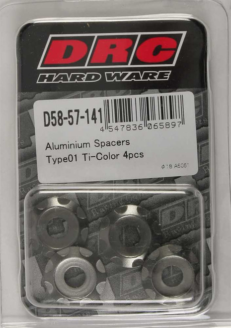 DRC Aluminum Spacers Type 1 Titanium M6X12Mm 4/Pk D58-57-141