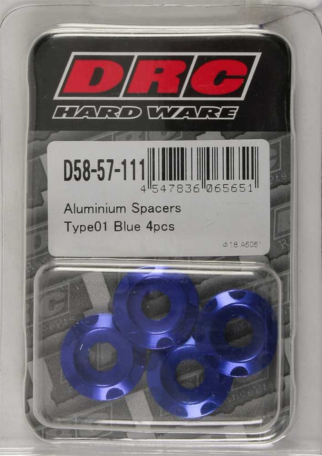 DRC Aluminum Spacers Type 1 Blue M6X12Mm 4/Pk D58-57-111