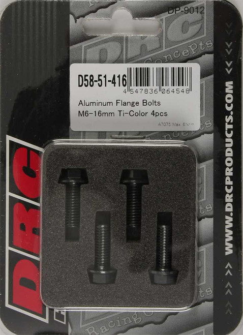 DRC Aluminum Flange Bolts Titanium M6X16Mm 4/Pk D58-51-416