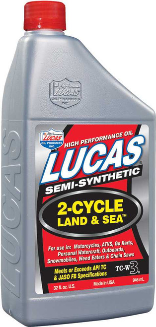 LUCAS Semi-Syn Land/Sea Oil 2T 1 Qt (6/Case Sold Ea) 10467
