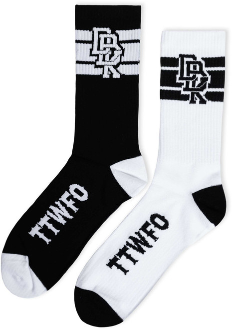 DBK Stacked Socks 2 Pack Black And White AC-STACKED2PK-SOCK