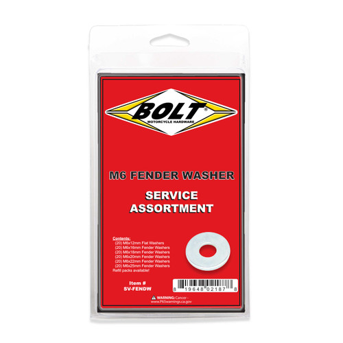 BOLT M6 Fender Washer Assortment 120 Piece Kit SV-FENDW