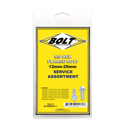 BOLT M6 8Mm Hex Flange Bolt Asst 1 SV-M6HEXF-1