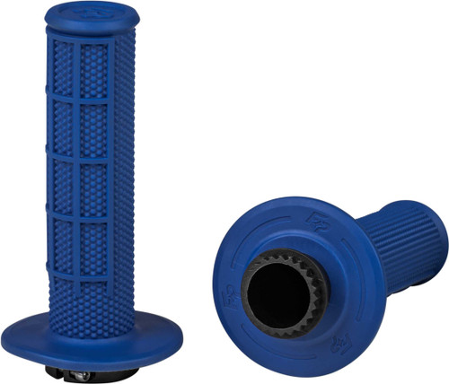FIRE POWER Control Mx Lock-On Grips Blue Half Waffle 24-0204