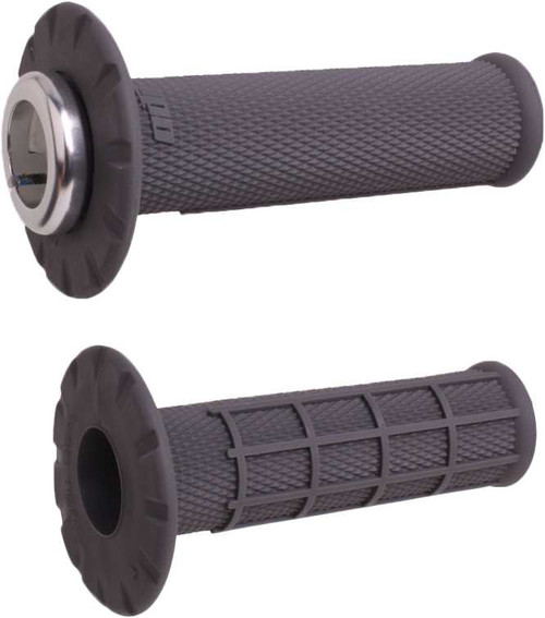 ODI Micro-X Lock-On Grips Half-Waffle Graphite/Silver H36MXH