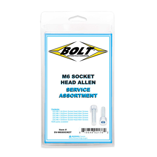 BOLT Smooth Socket Head Allen Bolt Assortment 80 Piece Kit SV-M6SOCKET