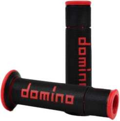 DOMINO RACING A450 Road Racing Grips Black/Red Pair A45041C4240B7-0