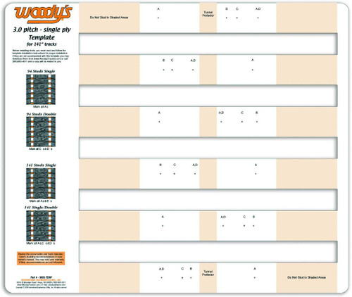 WOODYS Studding Template 3.0" Pitch Single Ply 300S-TEMP